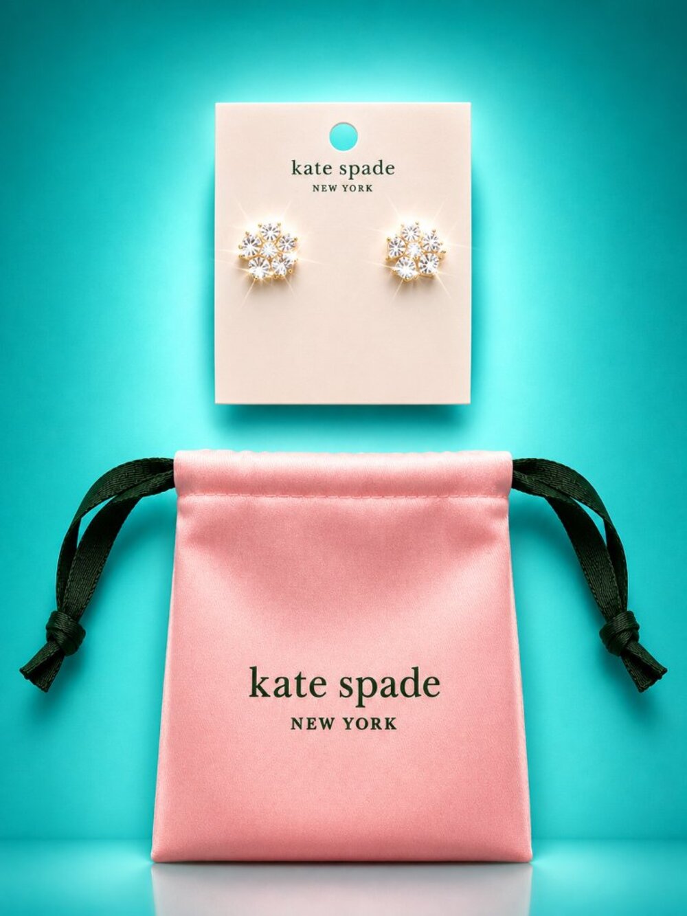 KATE SPADE New York Crystal Flower Cluster Stud Earrings with Dust Bag